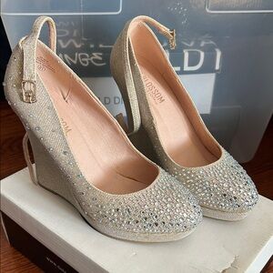 De Blossom Collection Gold Sparkle Wedges
